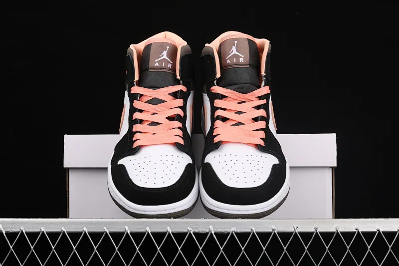 All categories Air Jordan Jordan series basketball shoes Air Jordan 1 Mid Air Jordan 1 Mid AJ1 Joe 1 black pink peach Goddess Day mid-top basketball shoes DH0210-100